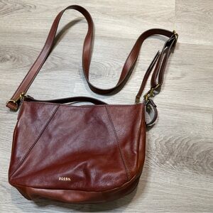 Fossil Women's Rich Brown Leather Shoulder Bag